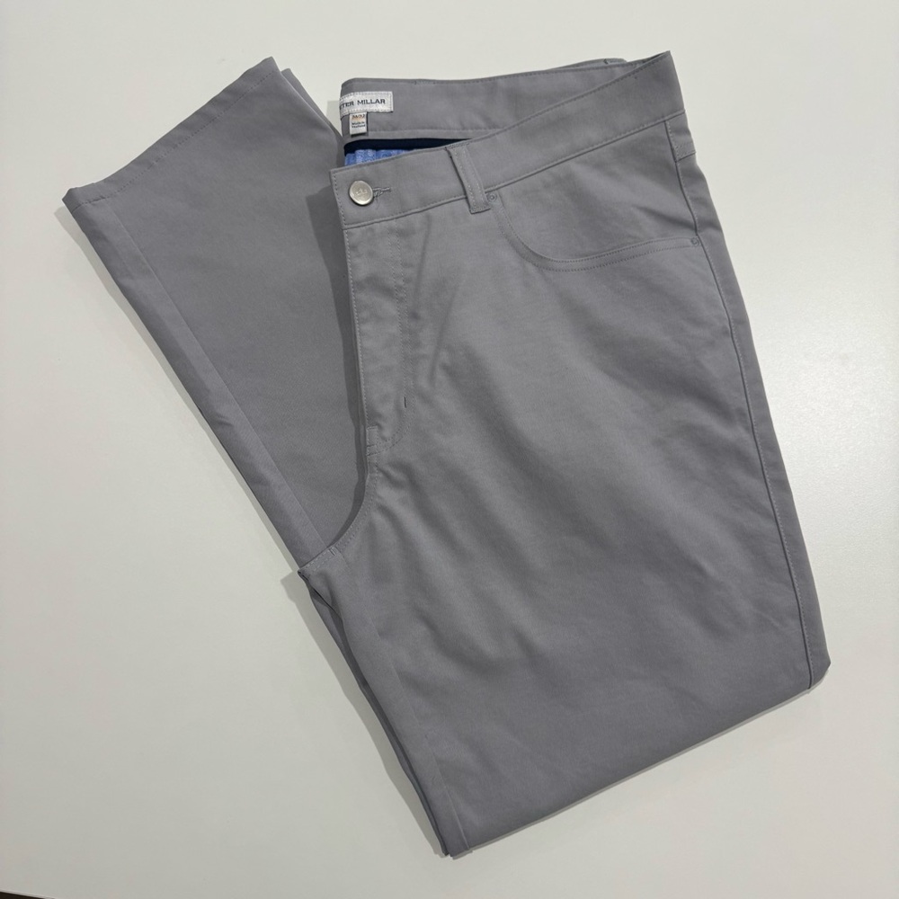 Peter Millar EB66 Five Pocket Performance Pant in Gale Grey Size 36 Golf Casual